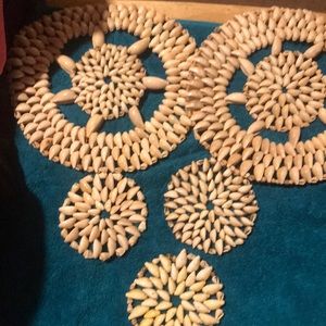 Coasters made out of puka shells vintage
